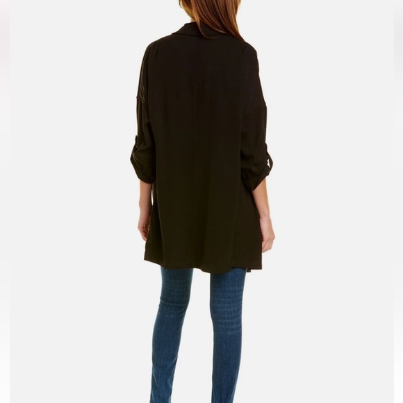 MAX STUDIO Open Front Draped Long Twill Coat in Black 🖤 Size Small
NWT - Picture 3 of 15